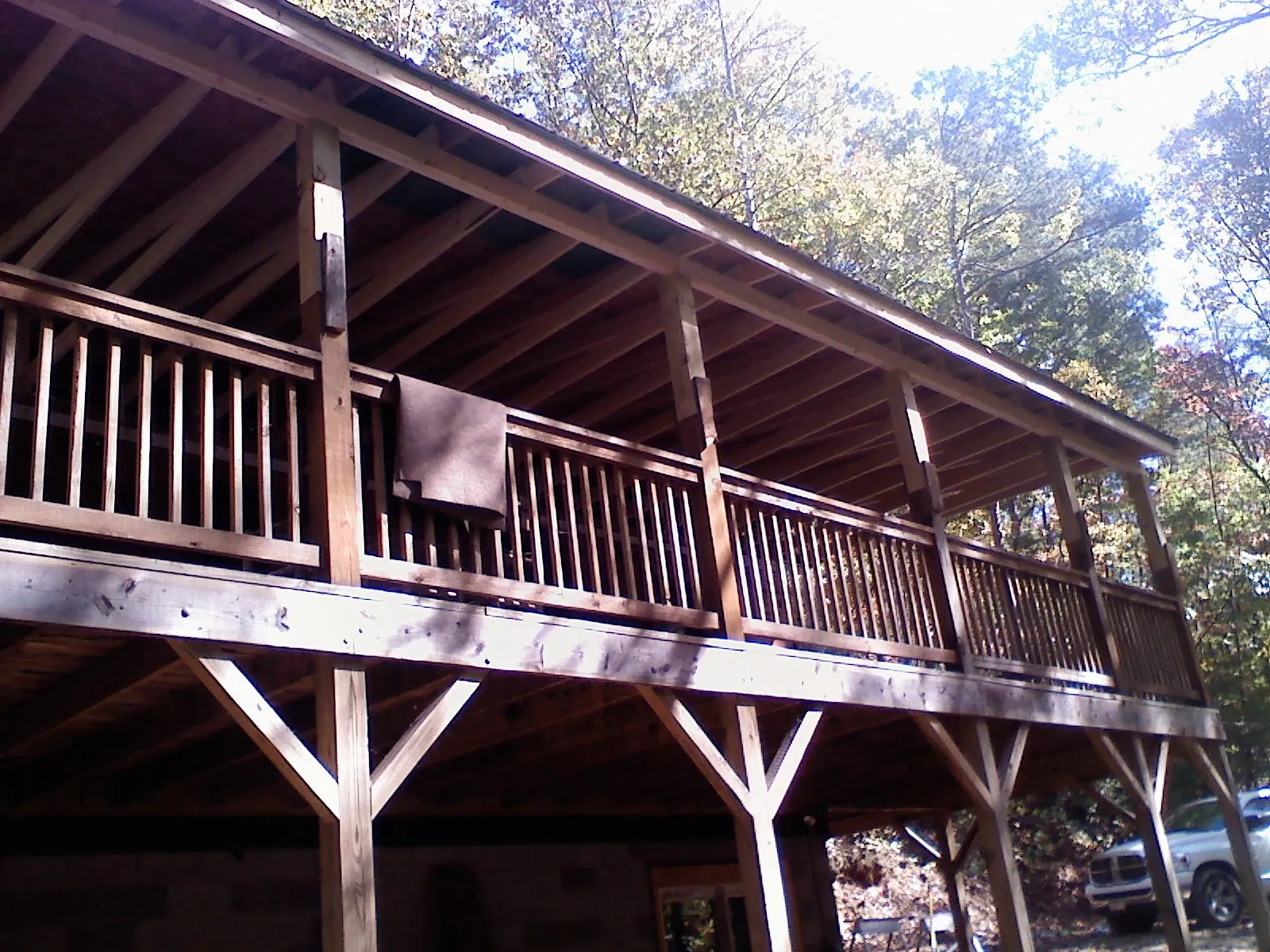 Timber framing under a new elevated porch and deck — Roof Leak Repair in Pleasant View by Roofing Brothers